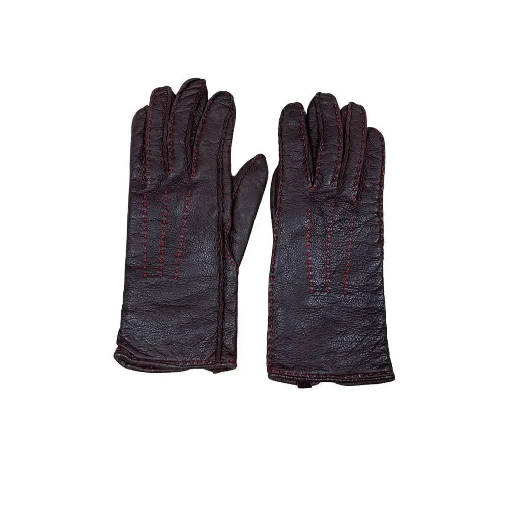 🌟Eddie Bauer🌟Women Red Brown Leather Gloves