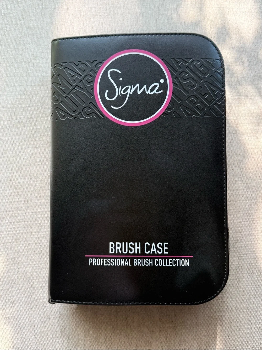 Sigma Beauty Professional Makeup Brush Case Travel Organizer Black Faux Leather