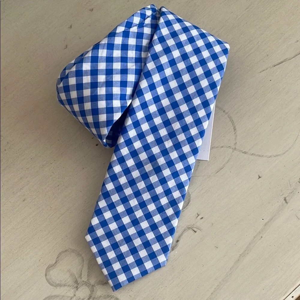 CREWCUTS TIE 52” - Blue and White Gingham