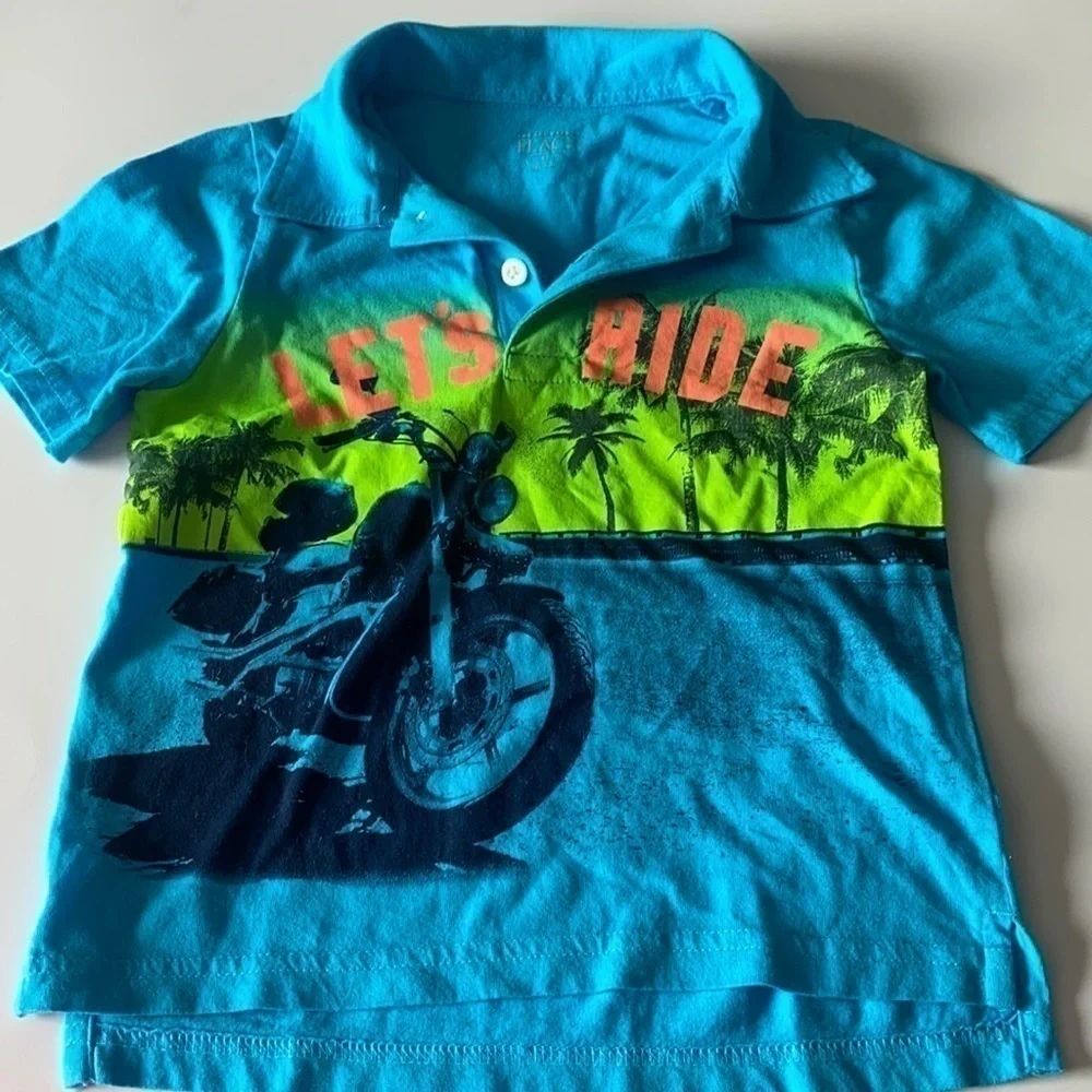 Let’s Ride blue boys polo size 4T
