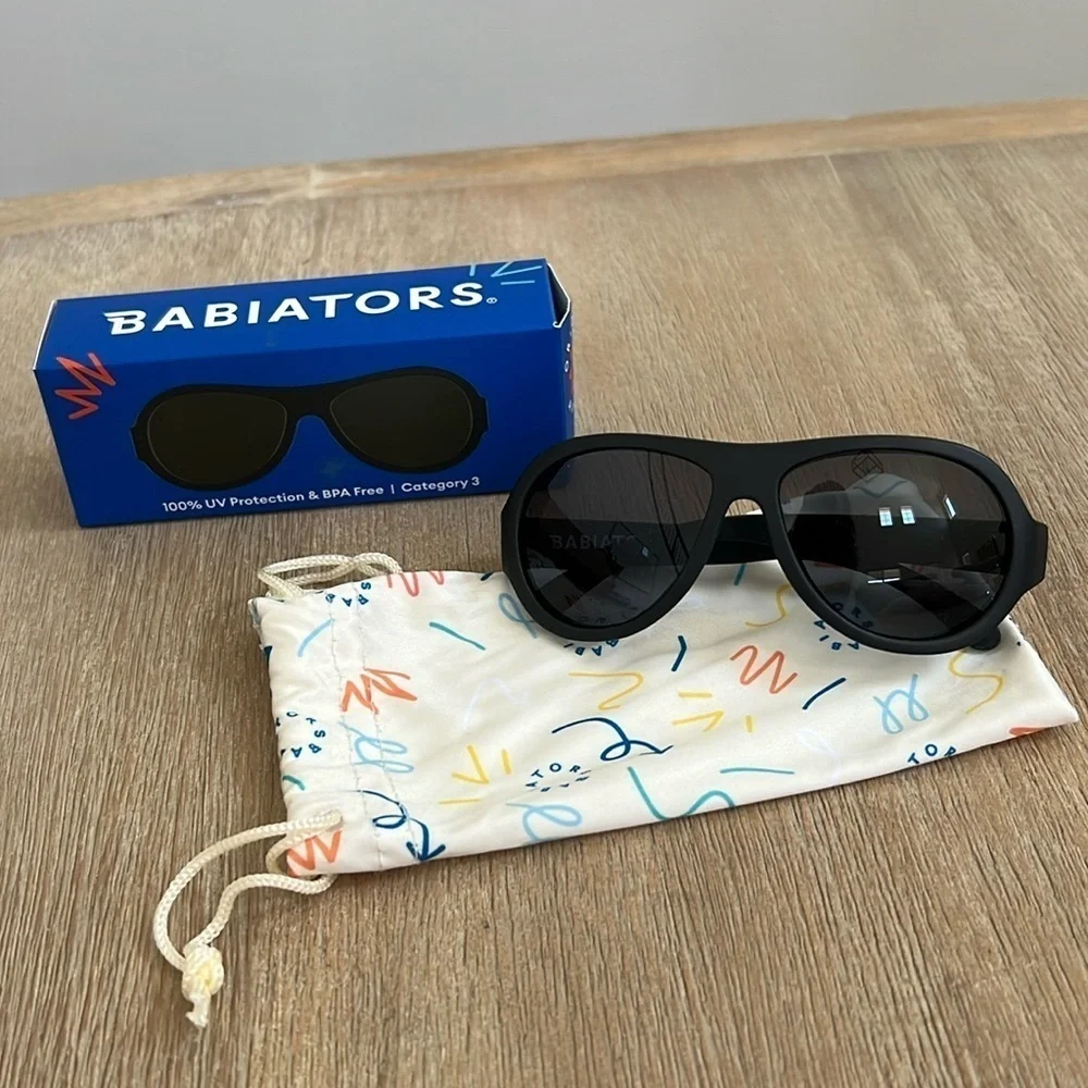 Babiators Originals Aviators Jet Black Smoke Lenses 3-5 years