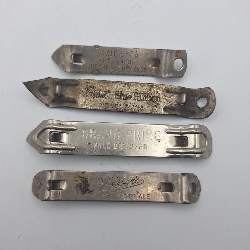 Vintage Beer‎ Soda Bottle Openers Lot Pabst Dixie Grand Prize Vernors Ginger Ale