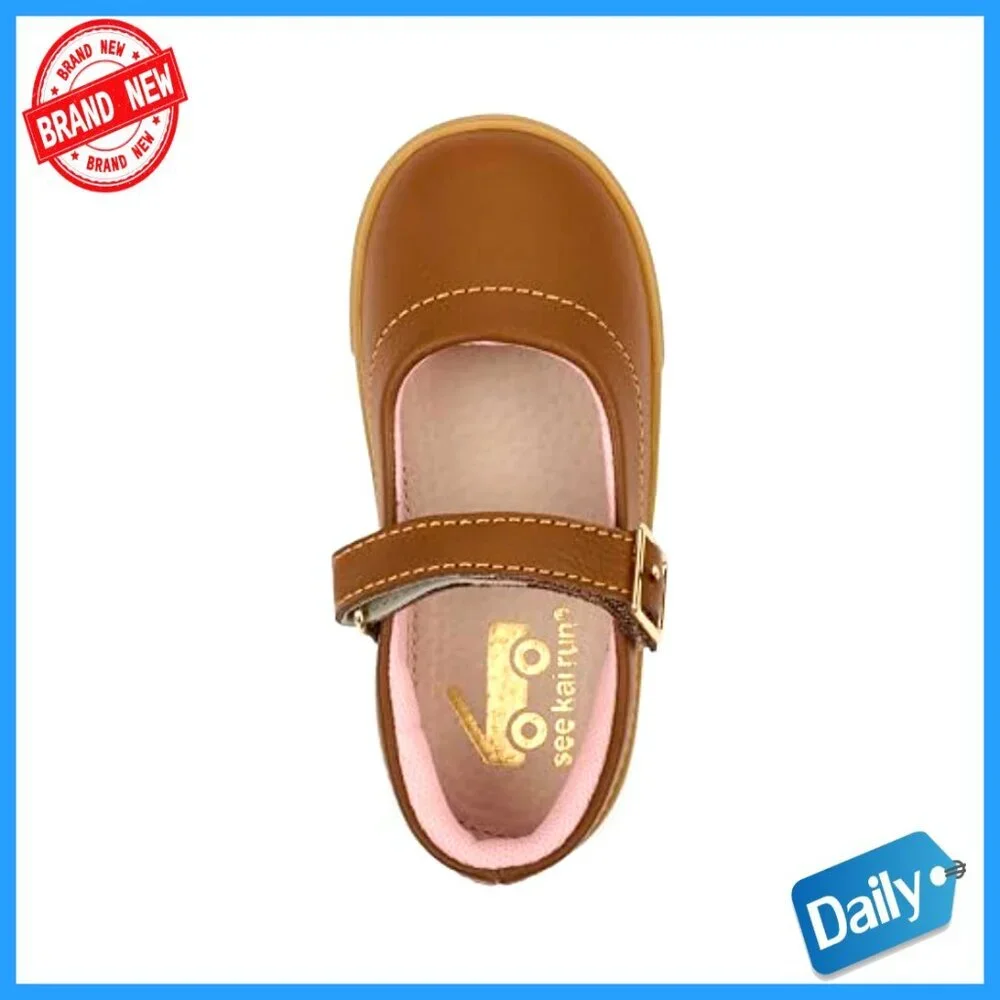 Girls' Mary Jane Flats with Adjustable Strap, Corduroy Upper, APMA Certified