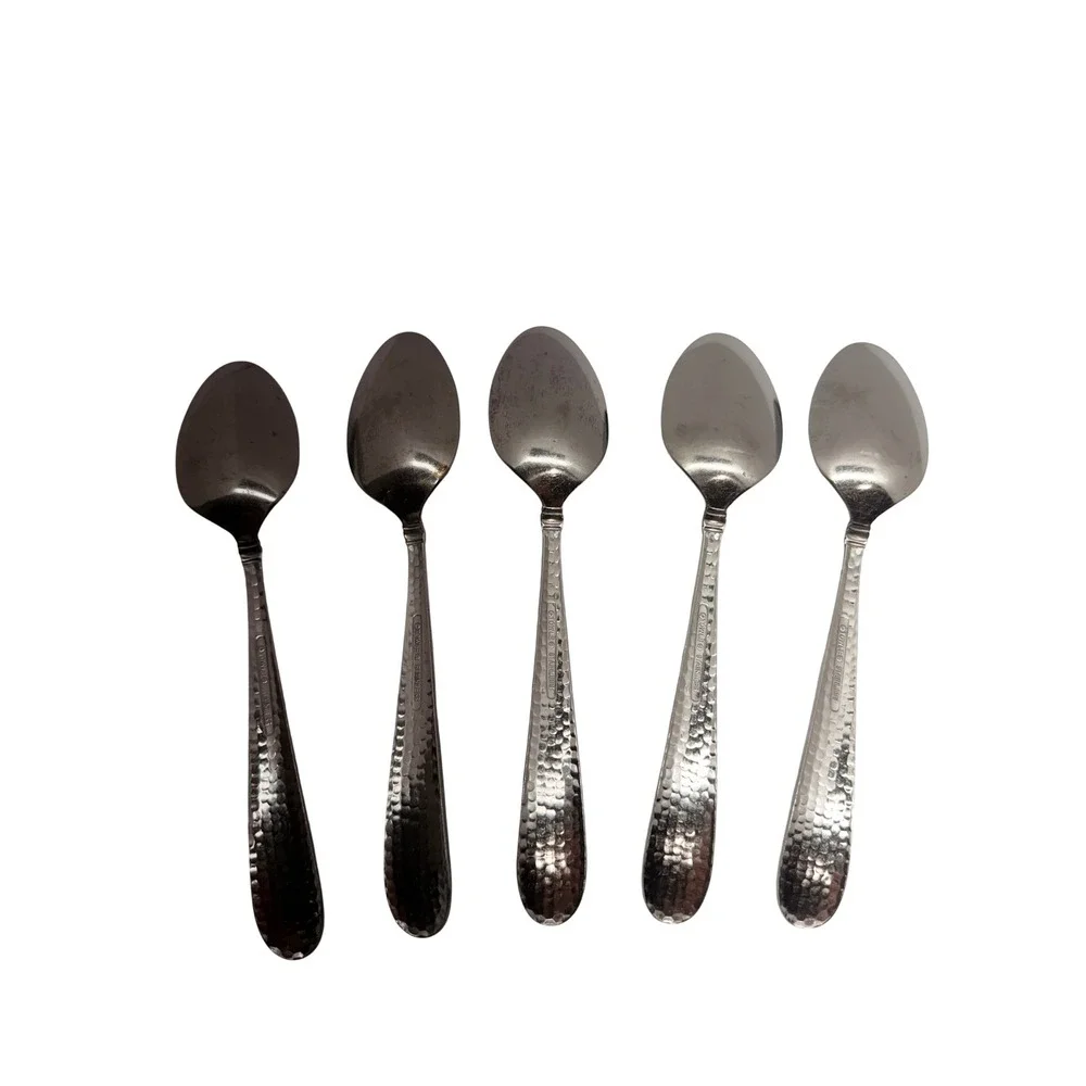 Towle Versailles Hammered Stainless Steel Table spoons Set of 5 Japan 6.25