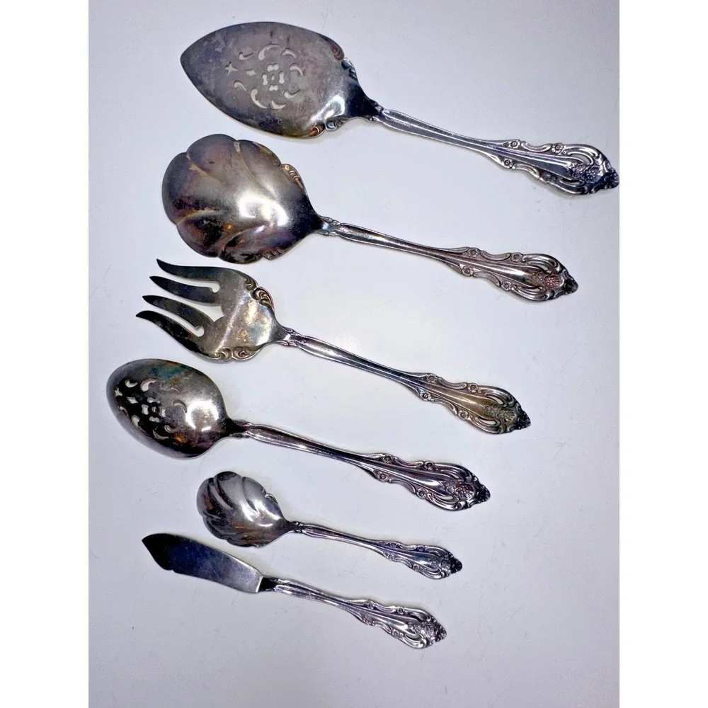 Community Brahms Silver Plated Replacement Flatware Serving 6 Pc Knife‎ Fork Pie