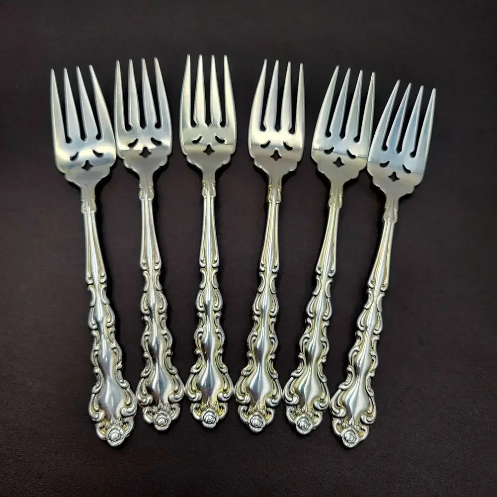 ONEIDA Community Beethoven Silverplate Baroque Salad Fork Vintage Set 6