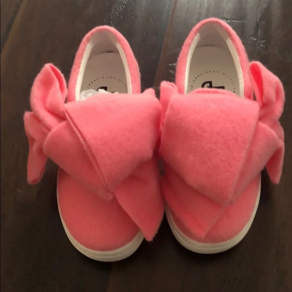 Made in Italy Joshua Sander Big Pink Bow Slip on Sneakers
