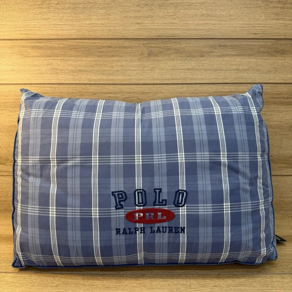 Ralph Lauren Polo PRL Tartan Plaid Pillow Wedge Bolster 20
