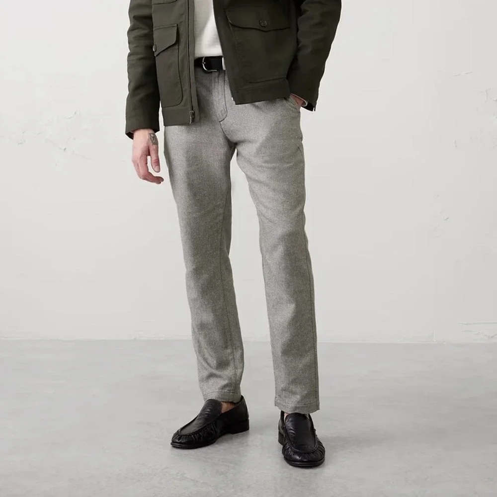 Banana Republic Mens Athletic Fit Linen Blend Pants Grey 32x30 Minimalist