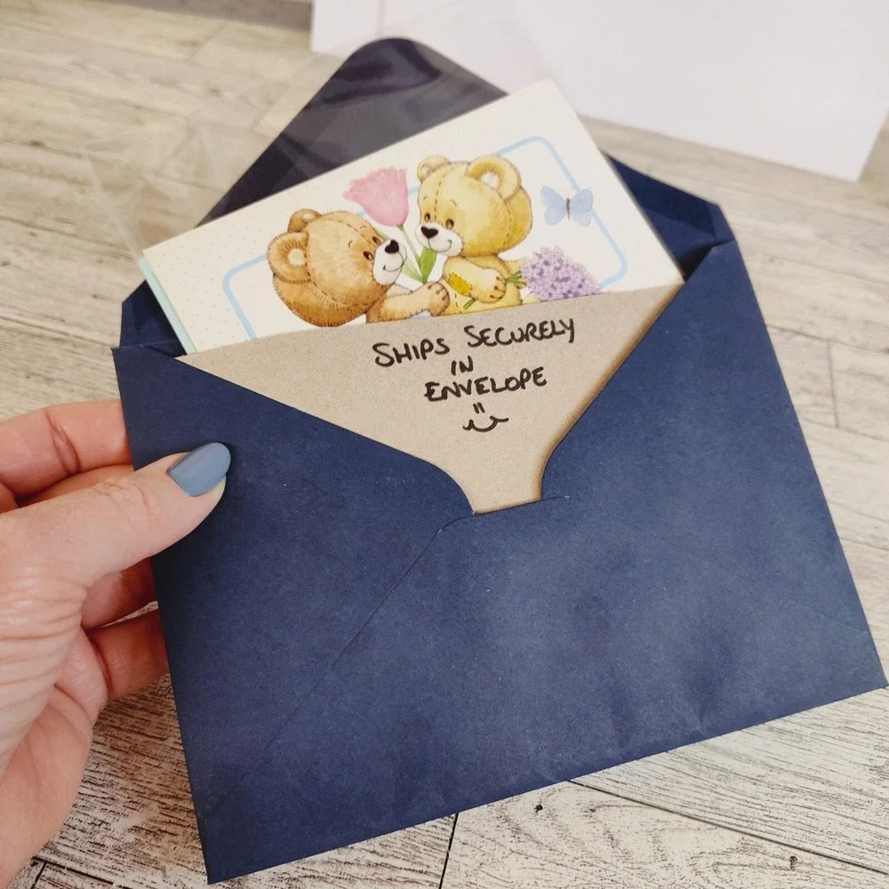 Rag Tag Teddies Vintage 1989 Greeting Card Bears Flowers Butterflies Vintage 80s