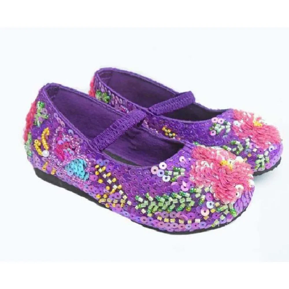 0 1 5 7 NEW Coastal Projections Purple Pink beaded Infant &‎ Toddler Girls Shoes
