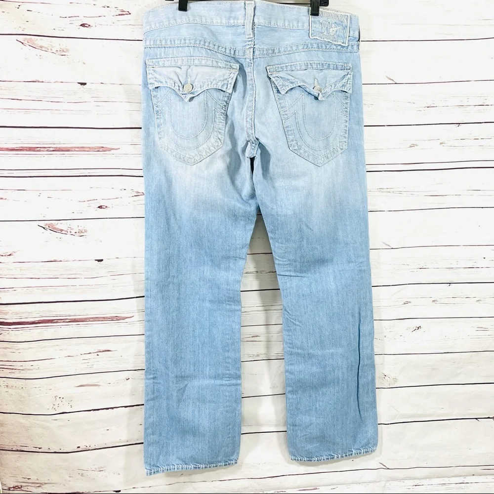 True Religion Section Straight Jeans Mens 38‎ x33 Blue USA Made