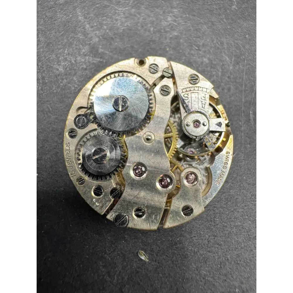Vintage Alida Mechanical Pocket Watch Gold Tone Dial Movement 15 Jewels 13.4mm