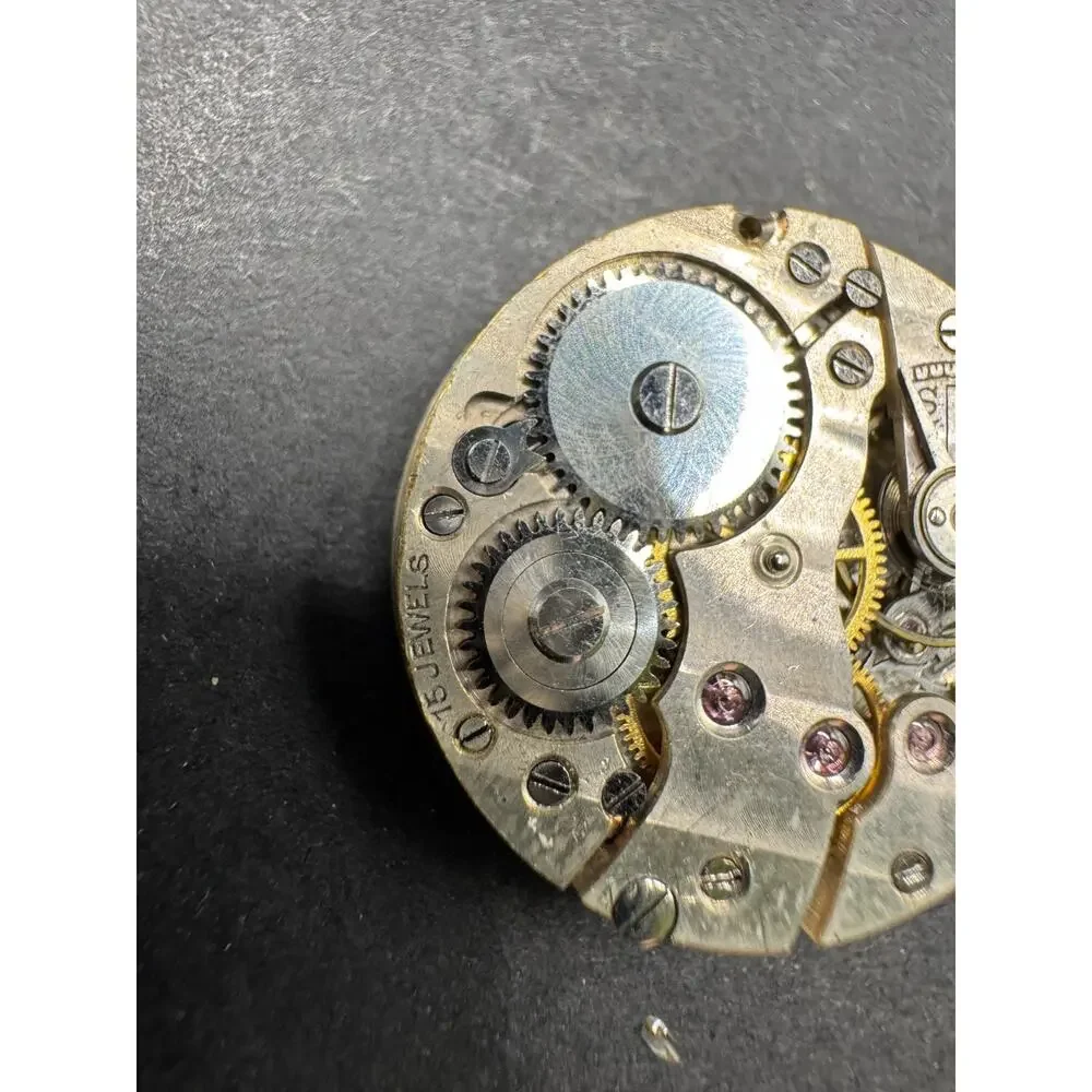 Vintage Alida Mechanical Pocket Watch Gold Tone Dial Movement 15 Jewels 13.4mm