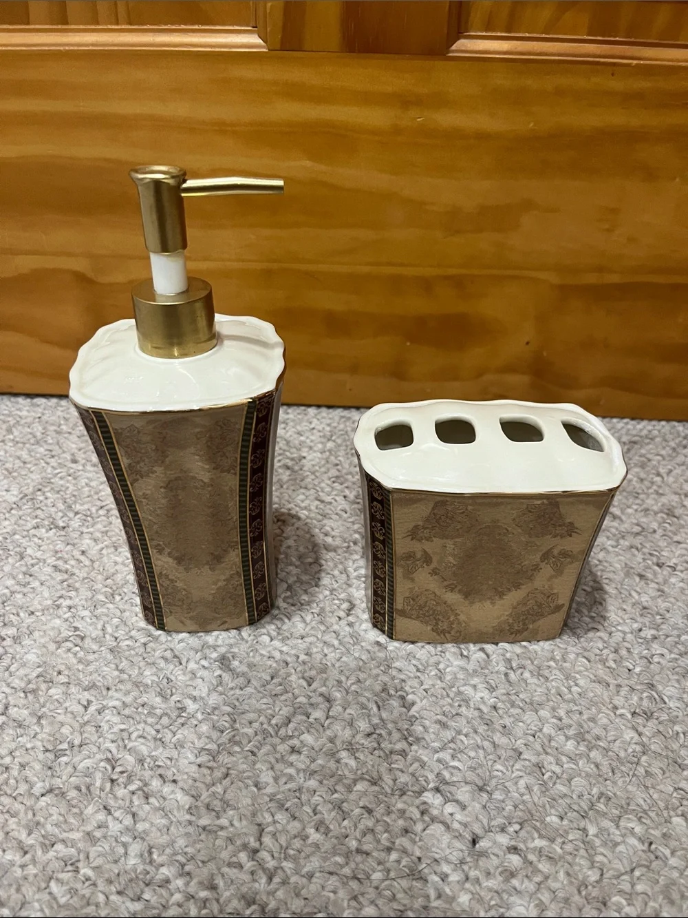Bathroom Toothbrush Holder & Soap/Lotion Dispenser