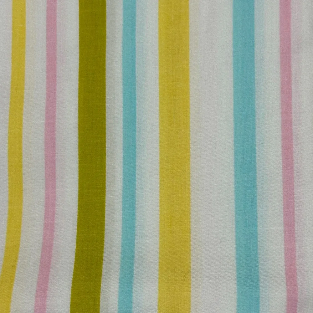 Vtg Montgomery Ward Percale Twin Flat Sheet Pastel Striped Multicolor 72x104
