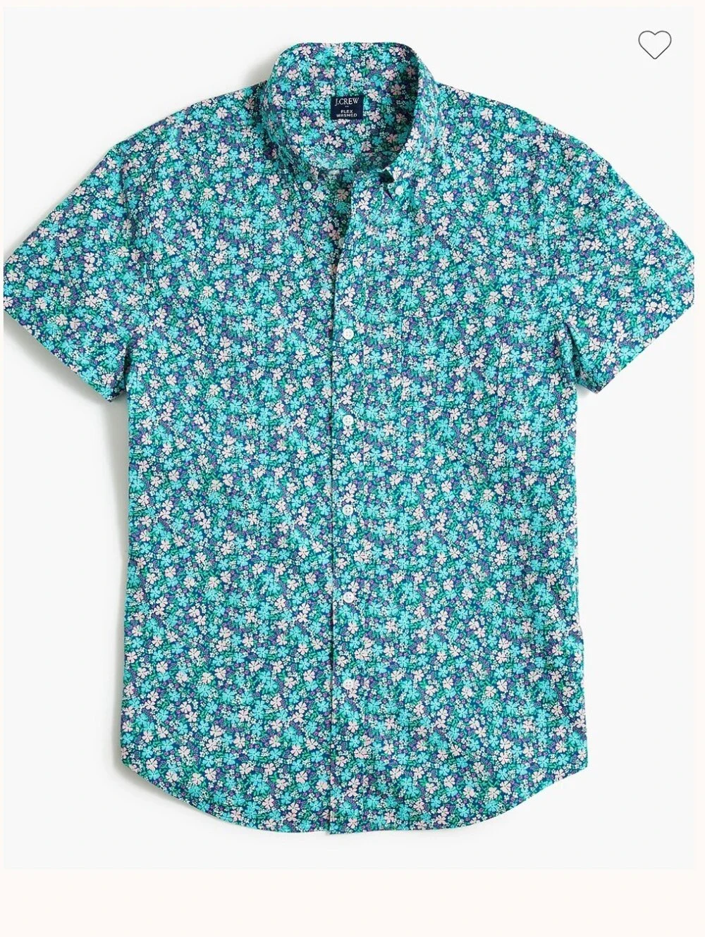 J. Crew Short Sleeve Floral Print Slim Fit Casual Button Down Shirt Size Large