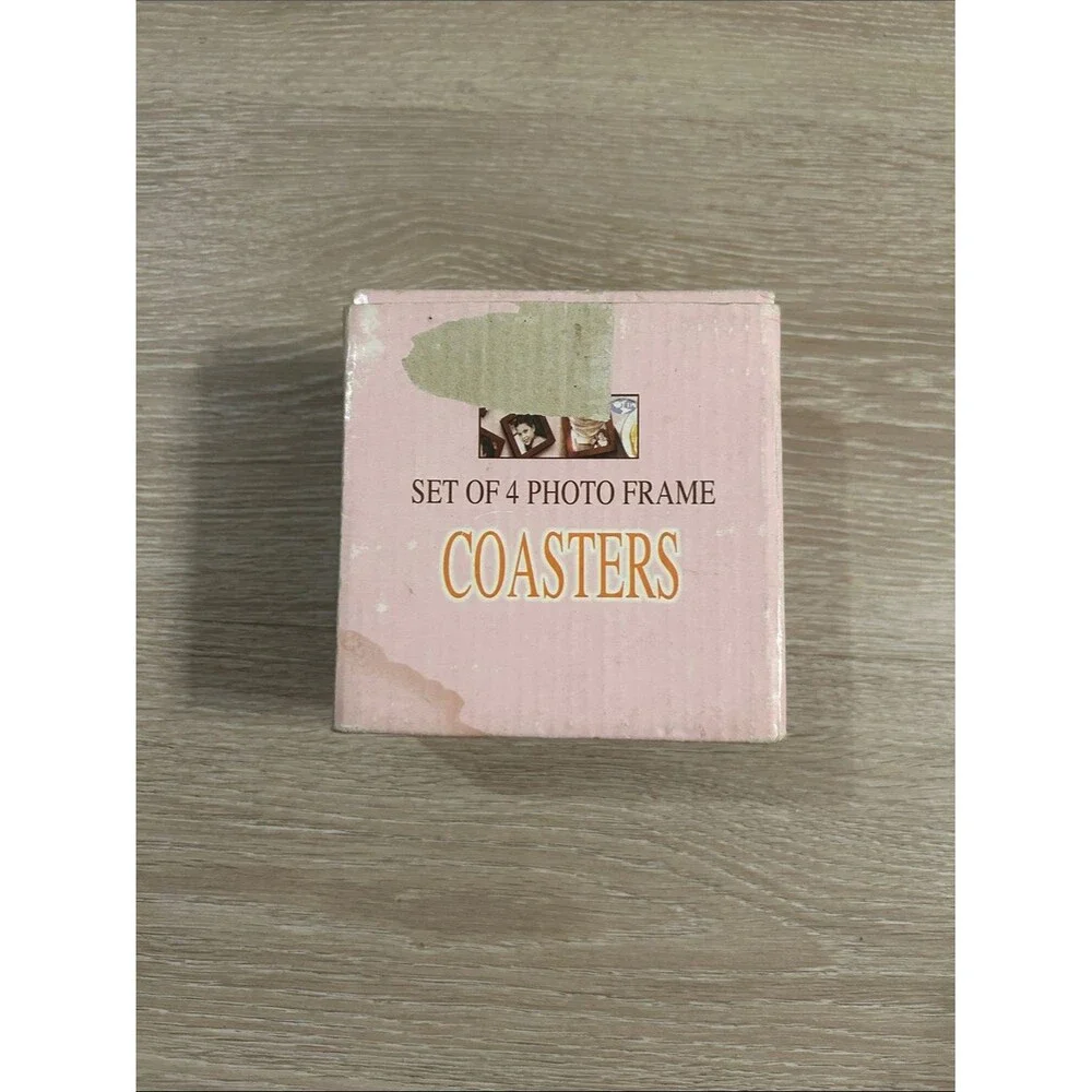 Set of 4 Photo Frame Coasters - Wooden Frame