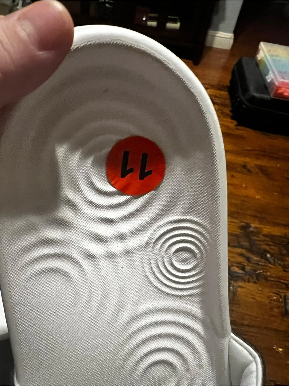 Under Armour White Slide Sandals with Rainbow 