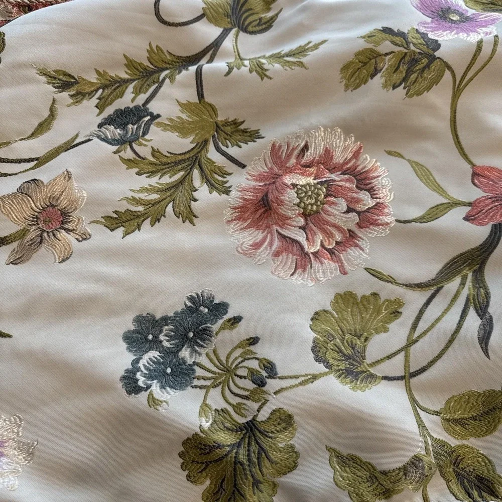 Croscill King Pillow‎ Shams Set 2 Floral Embroidered Sage Green Rope Trim 36x20
