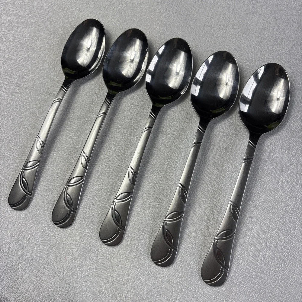 Cambridge Felicity Stainless Steel Soup Spoons‎ Set Of 5 Swirls Modern