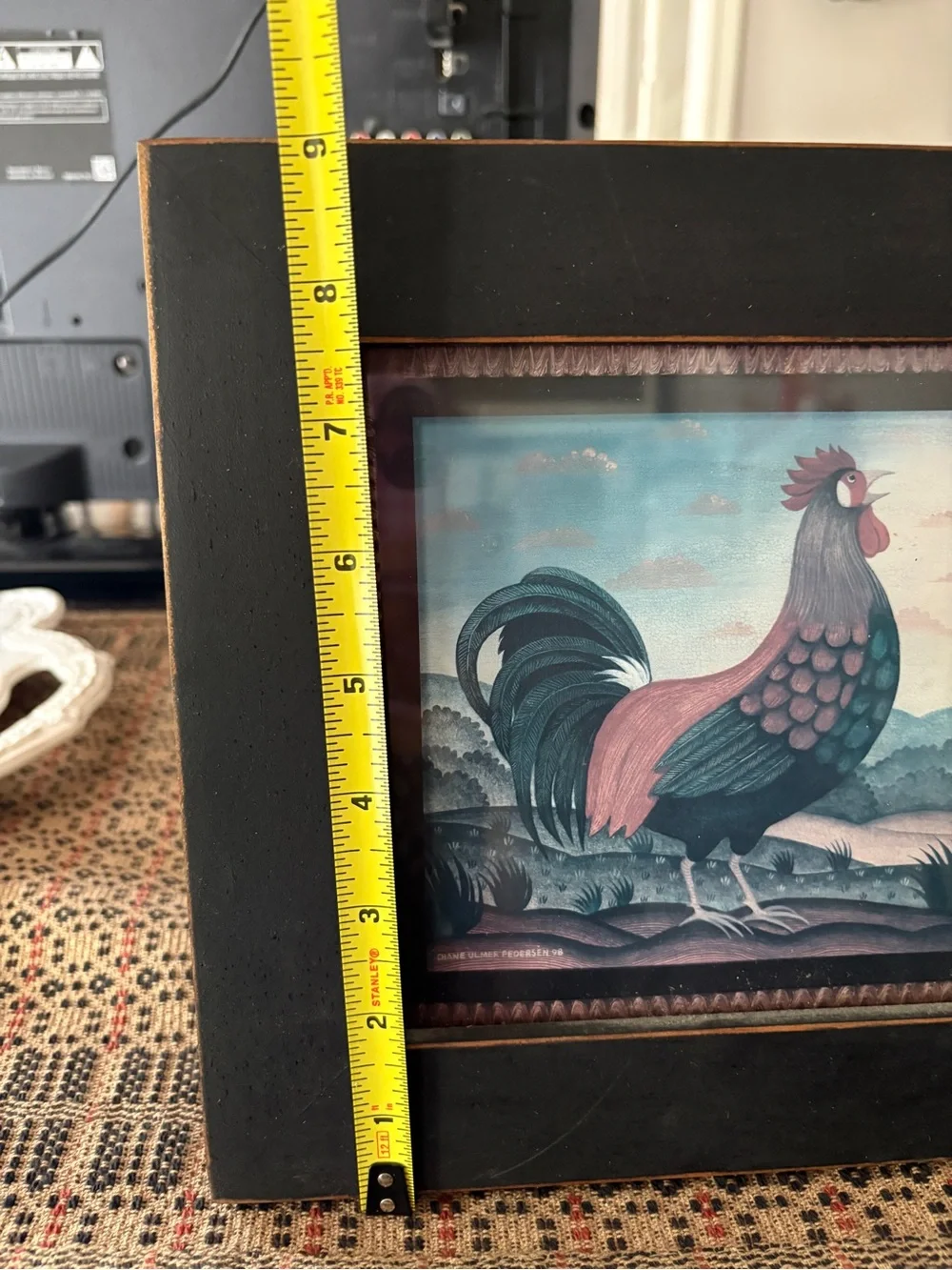 Farmhouse Rooster and Hen Framed Art Prints in Black - Unbranded