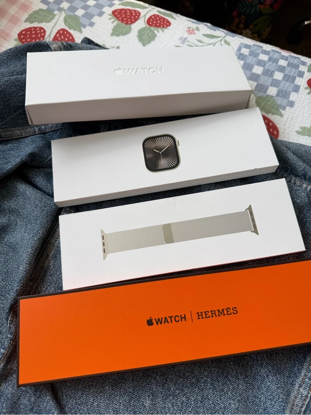 Apple Watch 10 Titanium 46 with three designer straps