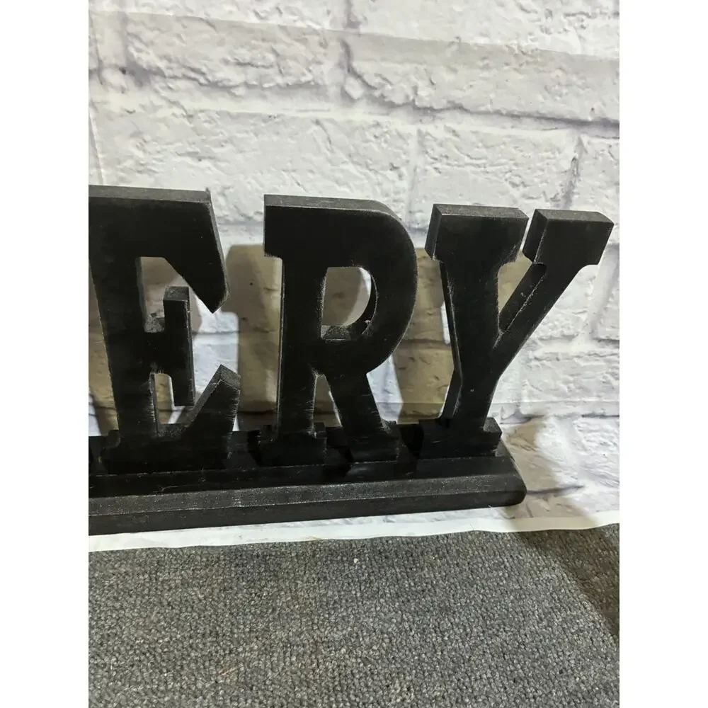 Large Black Wooden Bakery Sign Farmhouse Kitchen Wall Shelf Decor 22 Inch