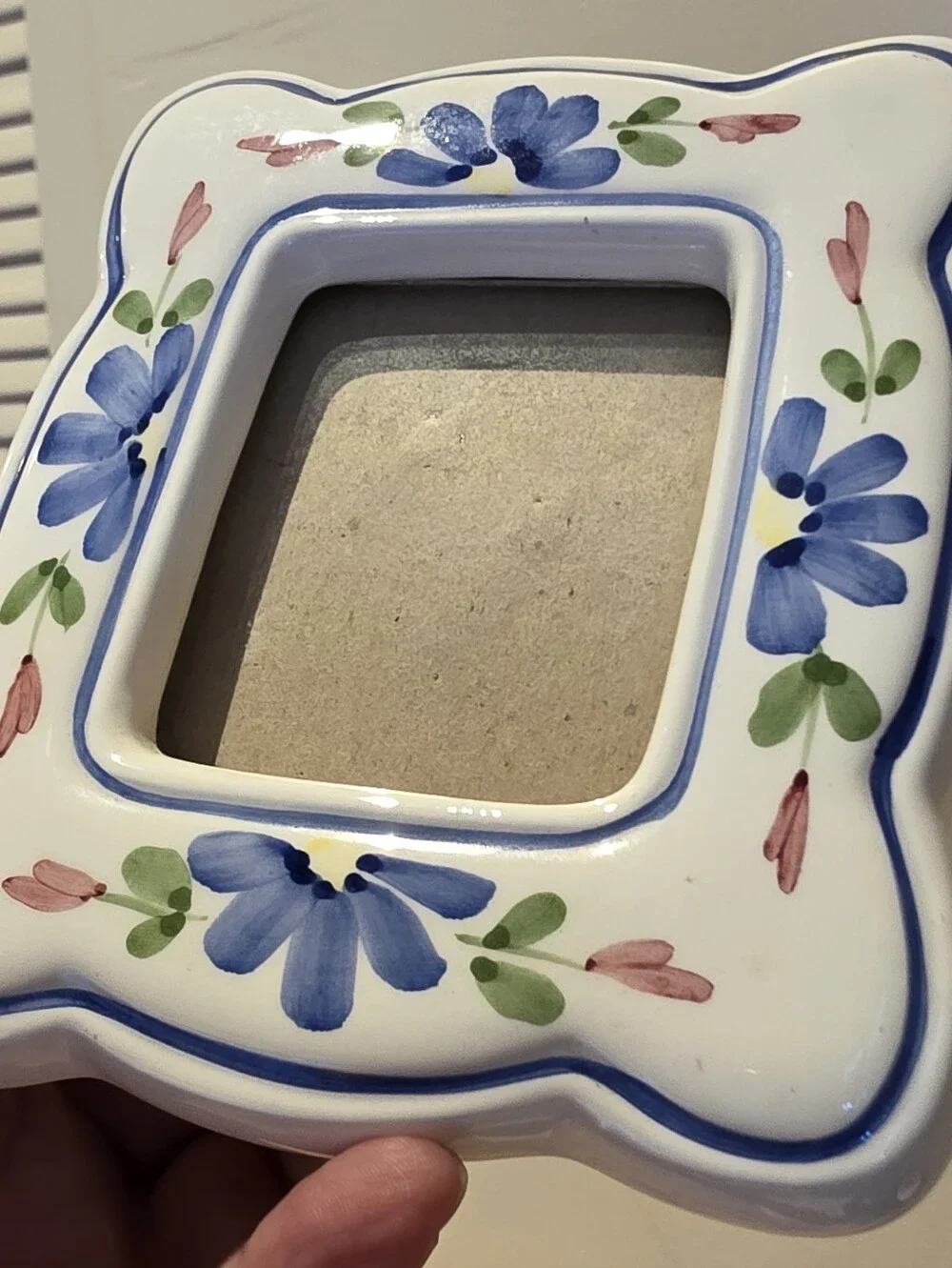 Caleca Italy Giardino Ceramic Floral Picture Frame Vintage