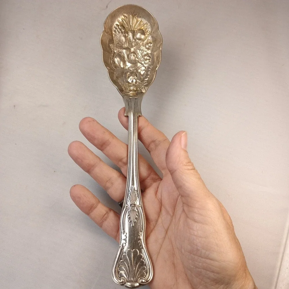 Fruit Serving Spoon Sheffield EPNS A1 Event Party Punch Kings Pattern 9