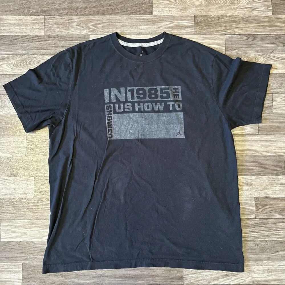 Vintage Nike Air Jordan Short Sleeve Shirt Men’s XL Black #23 Jumpman Logo