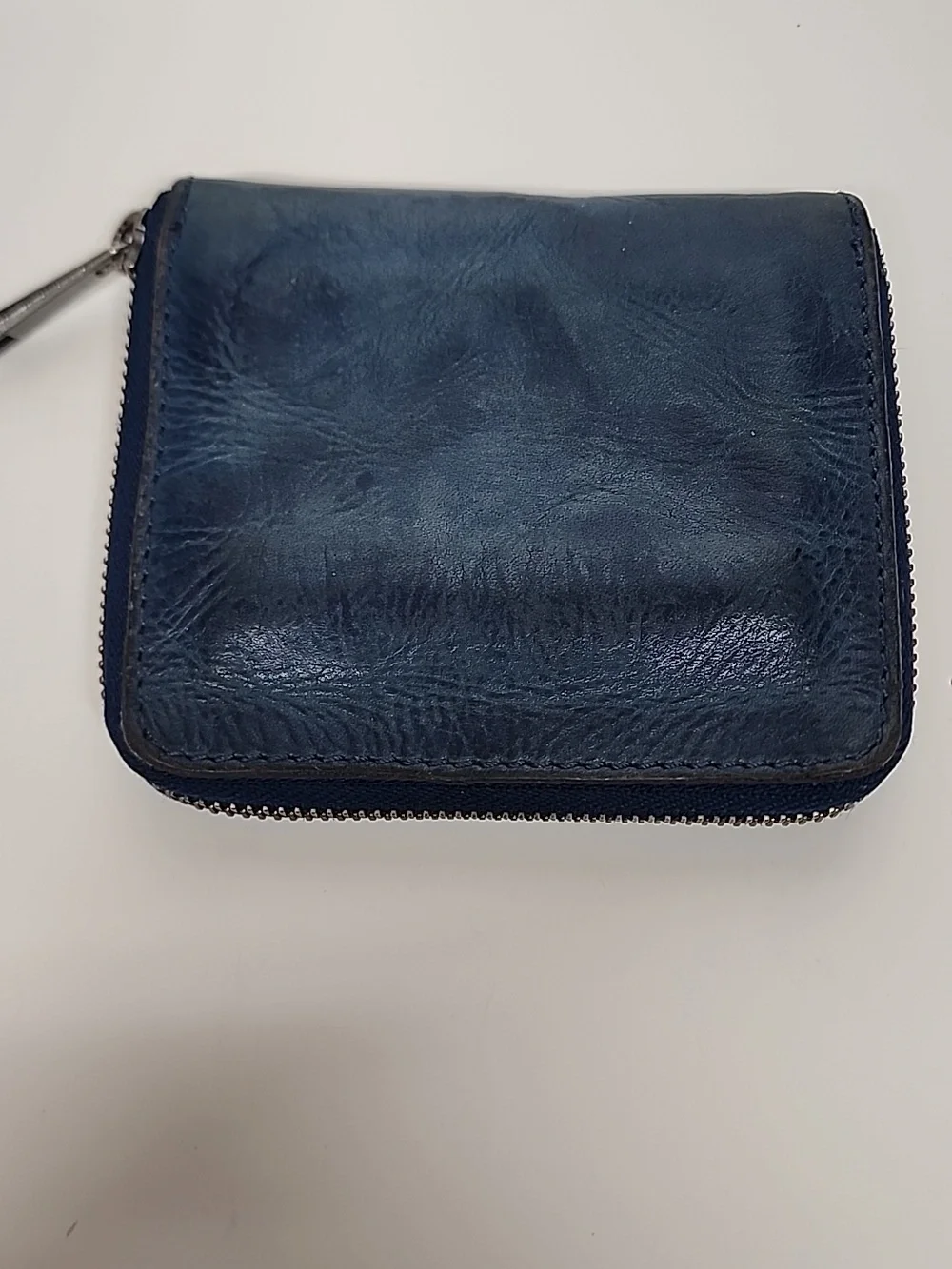 Free People Blue Leather  Wallet Minimalist Unisex Quality Made