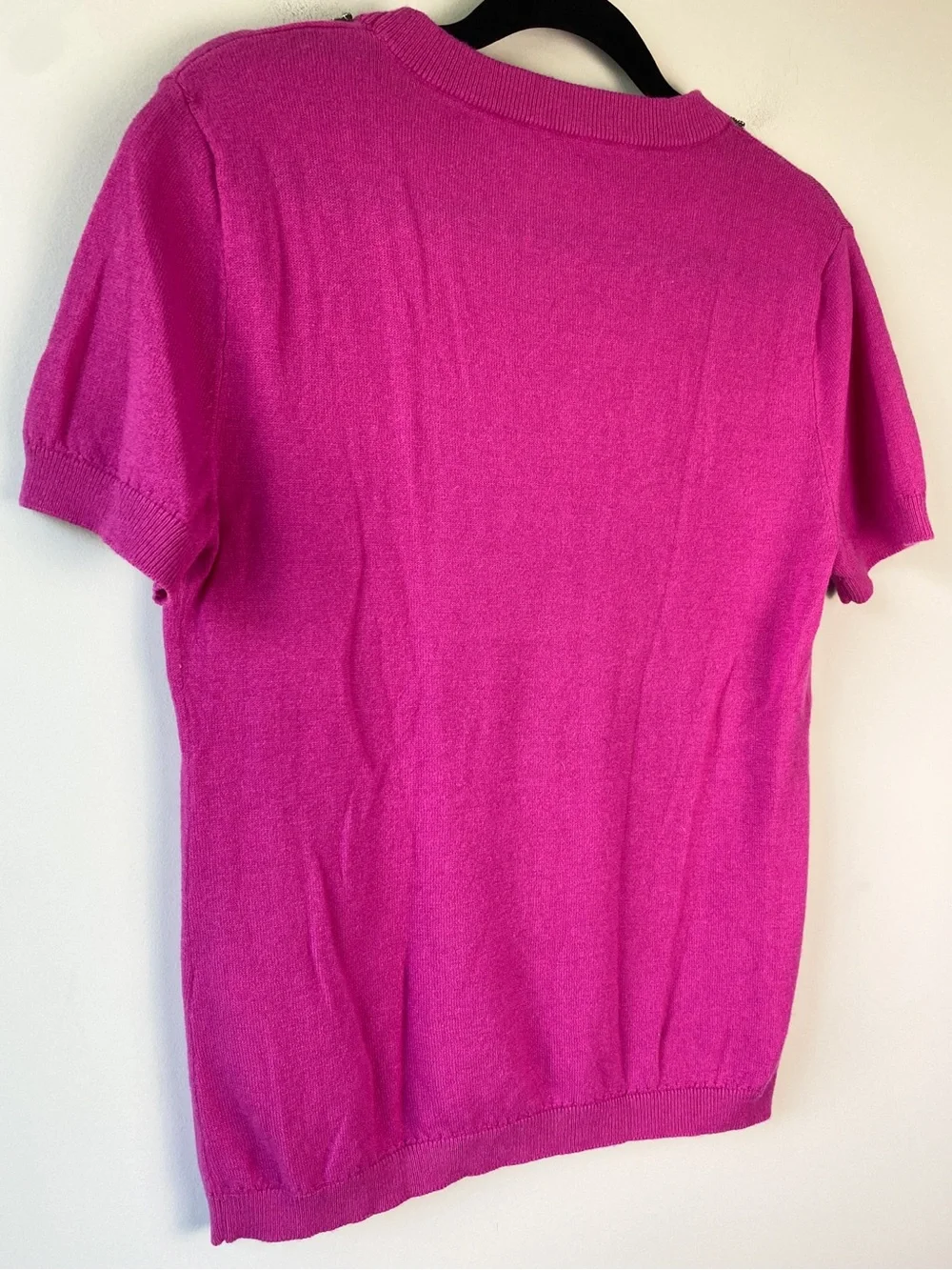 Kate Spade Womens Tippy Wool Cashmere Sweater M Pink Peter Pan Jewel Chic