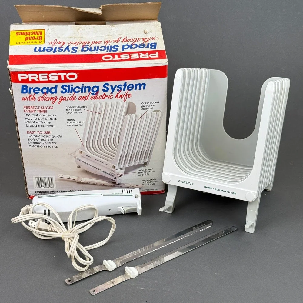 Presto Bread Slicing System Electric Knife Vintage Kitchen‎ Tool - TESTED