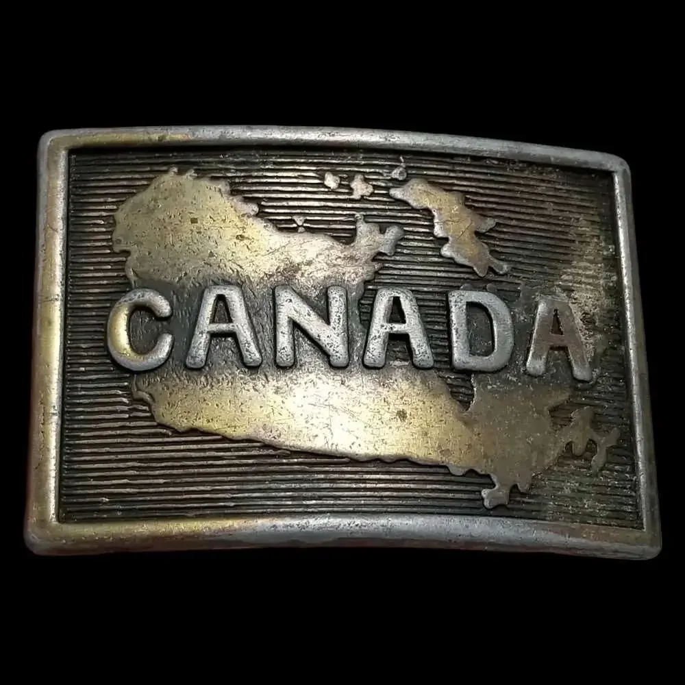 Vintage Belt Buckle Map Of Country Of Canada‎