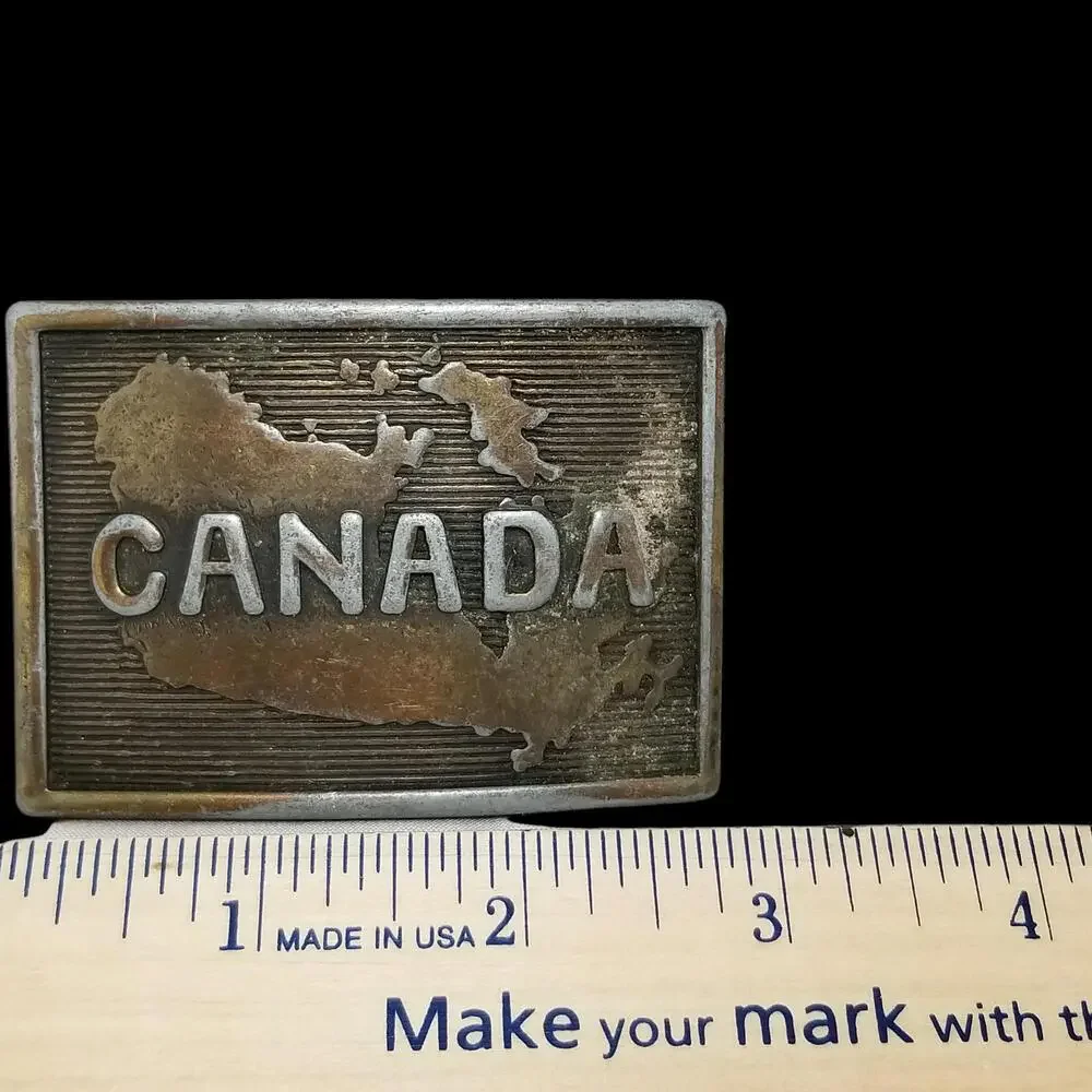 Vintage Belt Buckle Map Of Country Of Canada‎