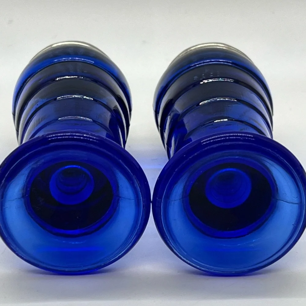 Vintage Hazel Atlas Moderntone Cobalt Blue Salt & Pepper Shakers