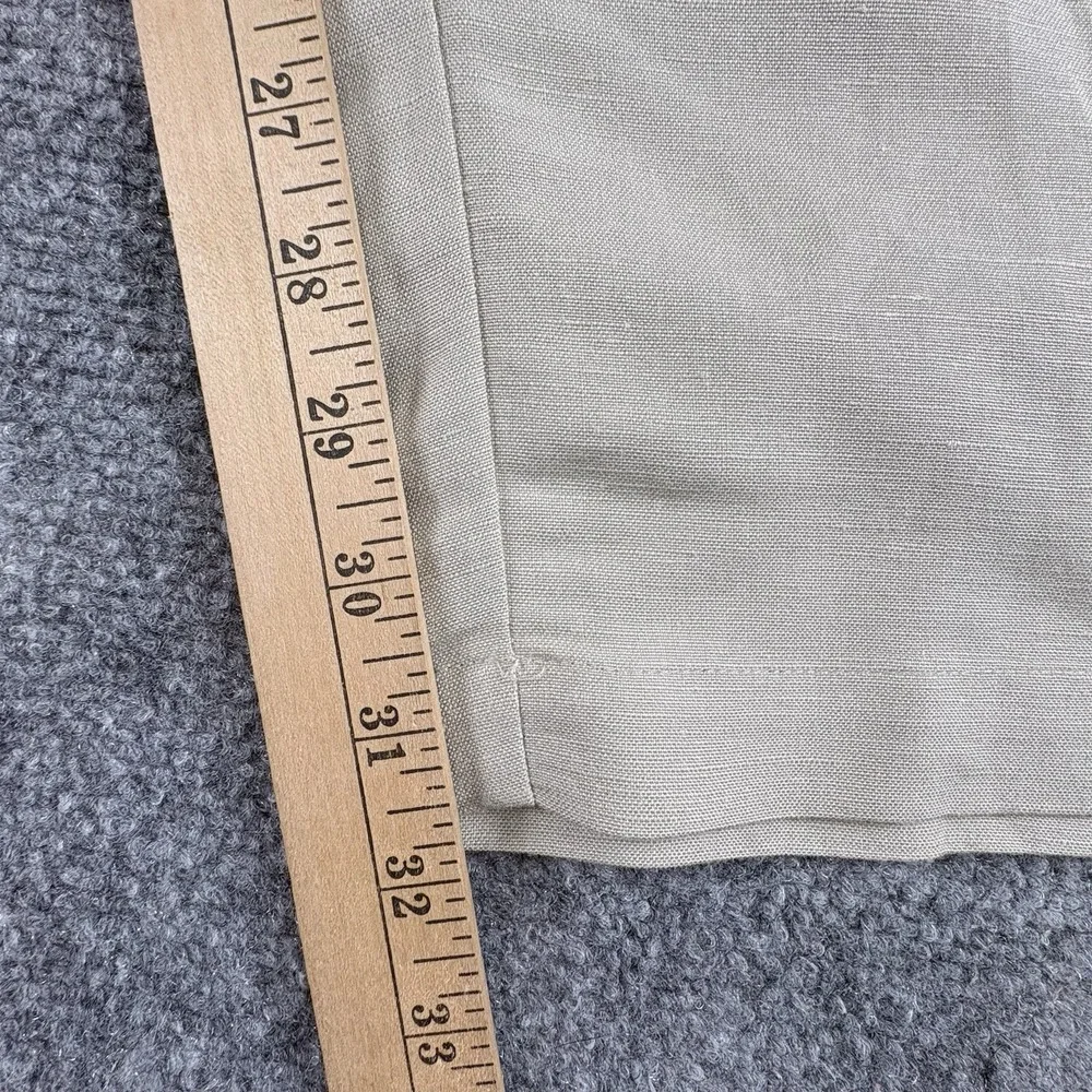 John Henry Pants Men XL 40-42 Beige Linen Blend Cargo Relaxed Coastal Minimalist