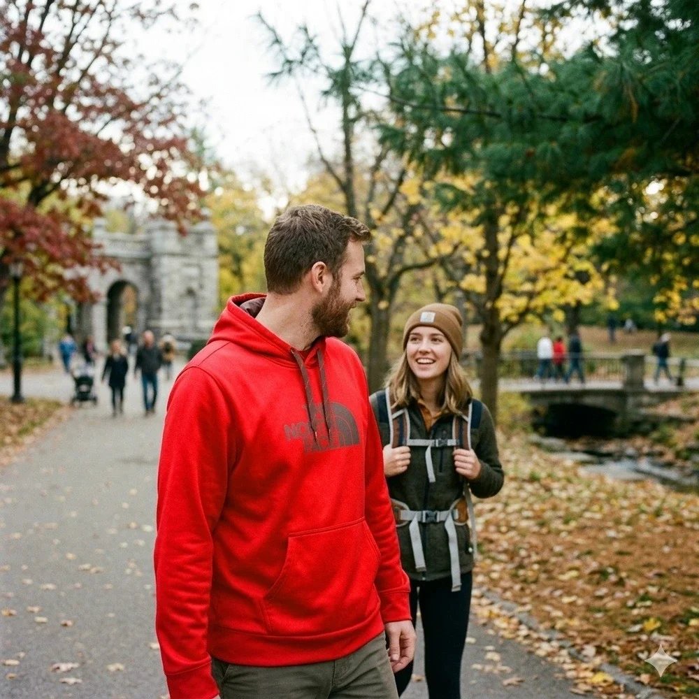 The North Face Men's XL Hoodie Red Pullover‎ Sweatshirt Logo A6S8 Fall 2014