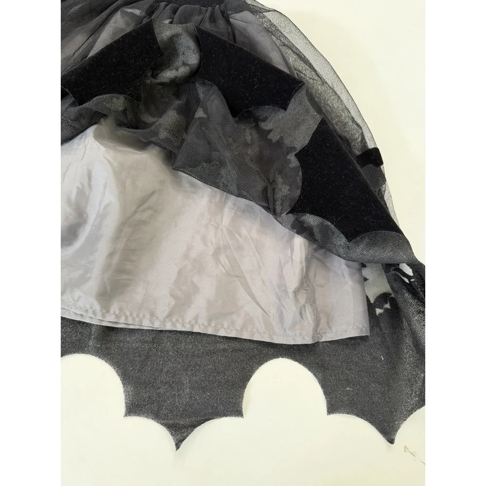 H&M Kids Bat Halloween Tulle Skirt Black Flocked Bats Size 6X/7 EU 122/128. 5254