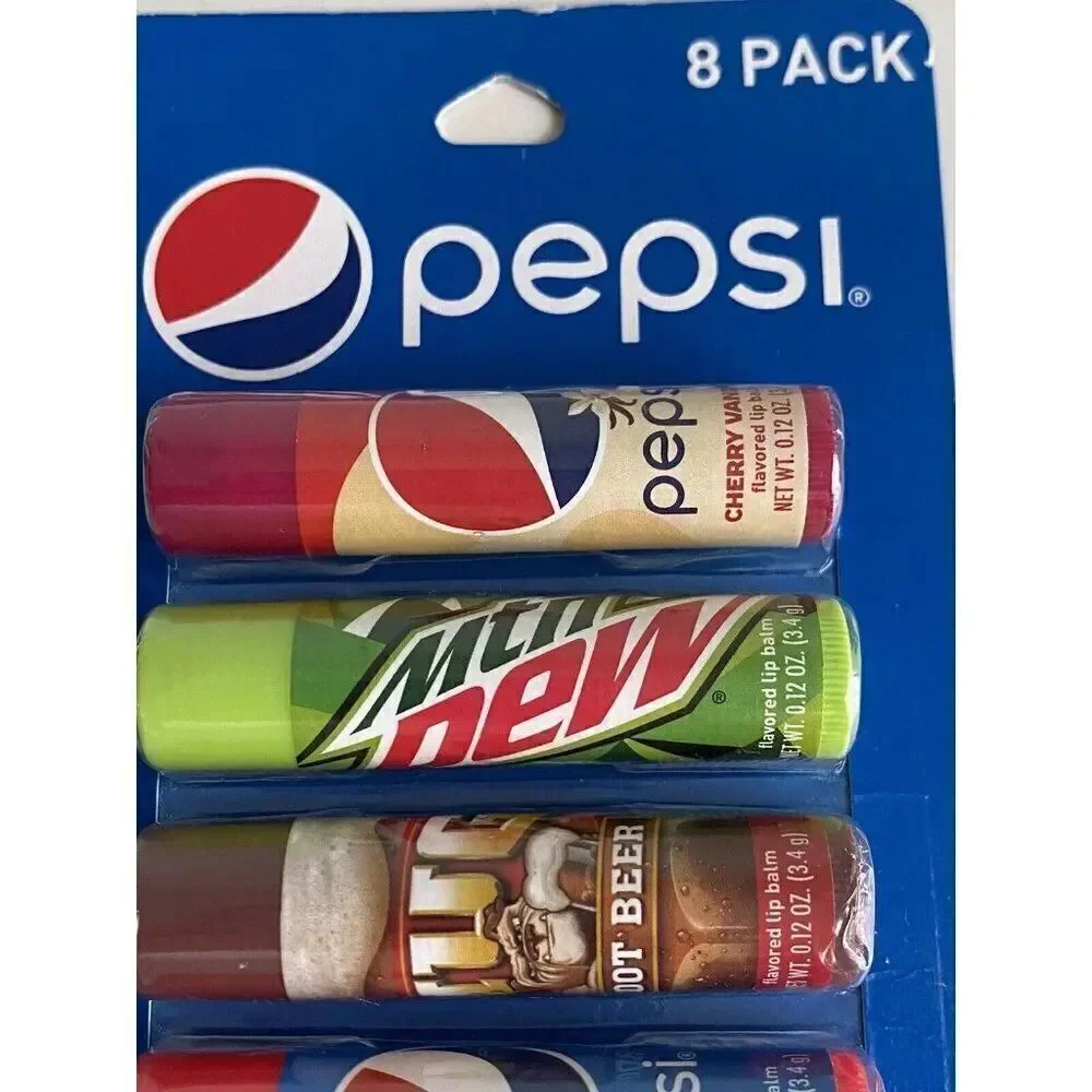 8 Pack‎  Pepsi Mountain Dew Mug Root Beer Flavored Lip Balms NEW