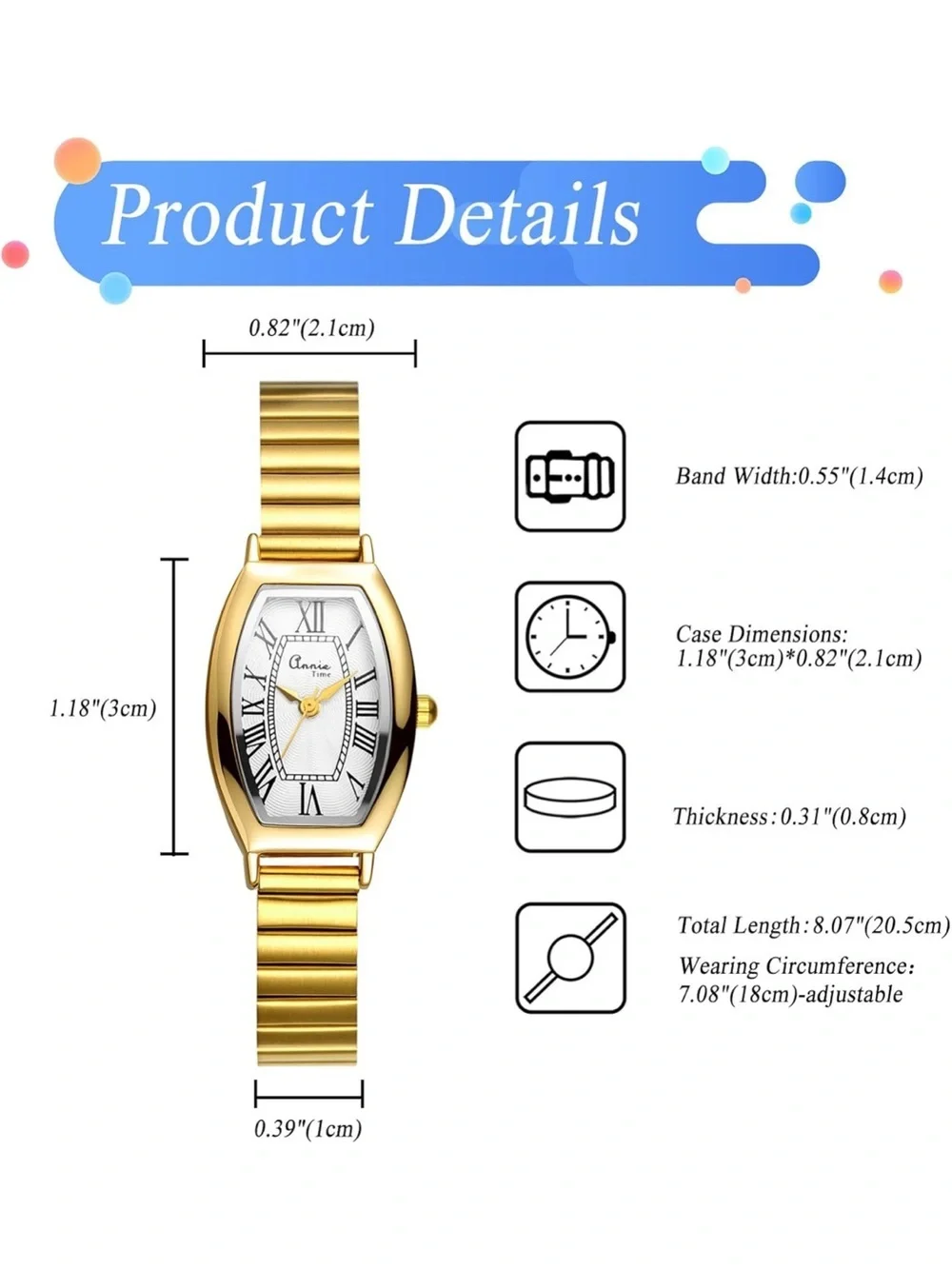 Classic Gold Women’s Watch with White Dial