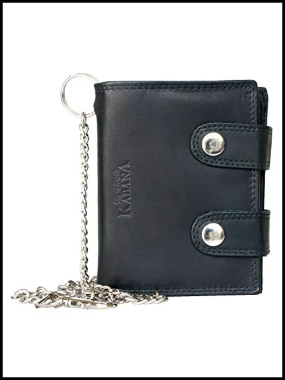 RFID Blocking Leather Biker Wallet with 18 Inch Chain