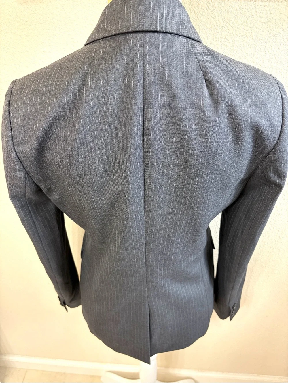J. Crew Super 120s Audrey Two-Button Blazer in Gray Pinstripe Wool 4