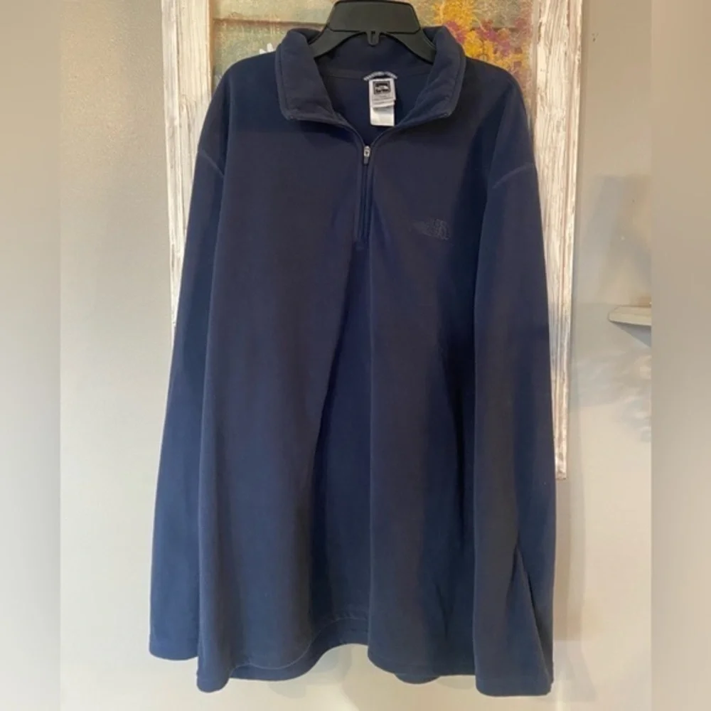 The North Face Fleece Pullover Quarter Zip Navy Blue Mens XL
