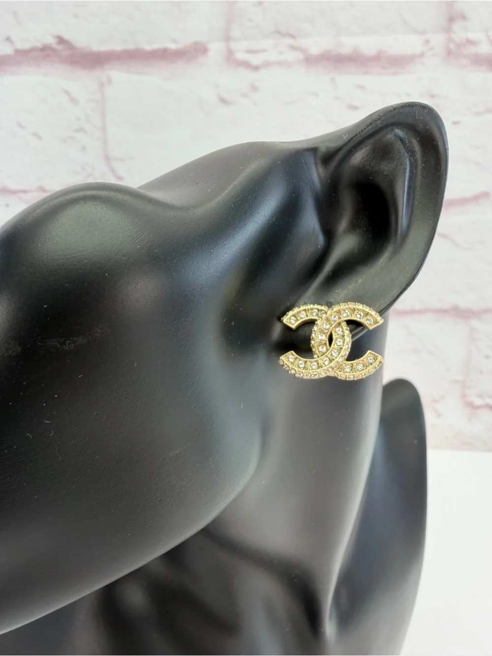 Chanel Crystal Timeless CC Earrings Studs