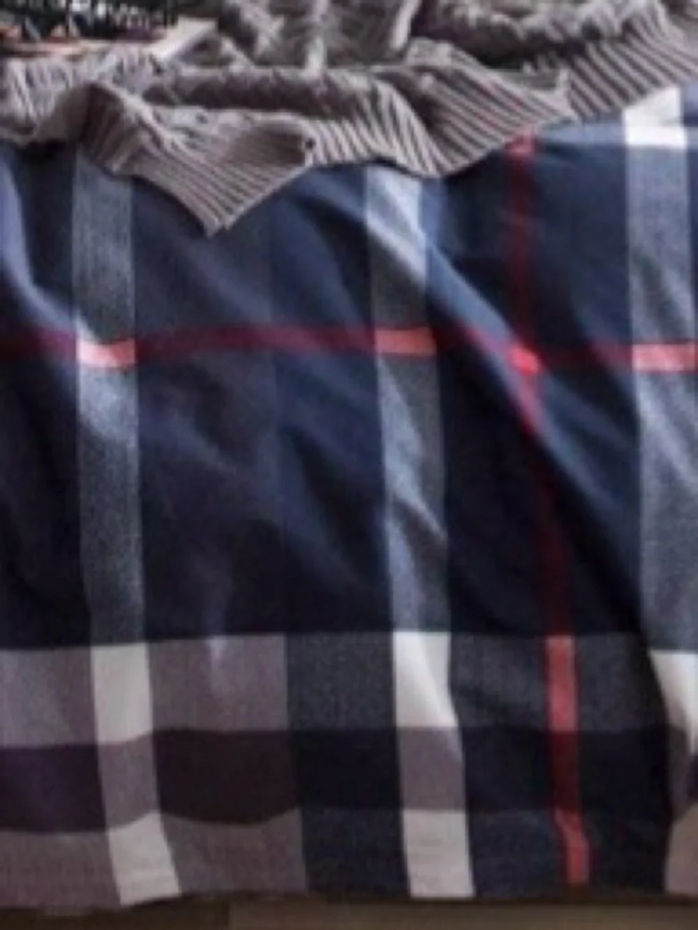 FULL Gingham Tartan Comforter Set 3Pc - NAVY PLAID