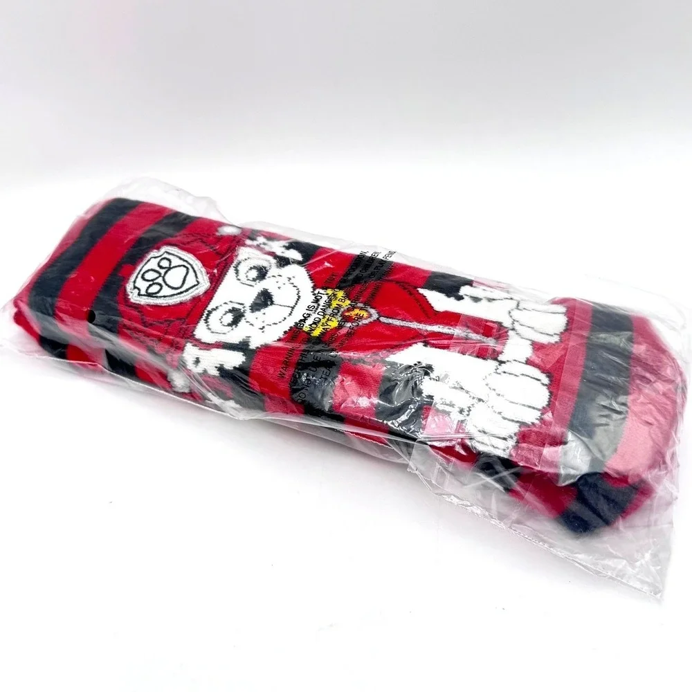 PAW PATROL‎ NEW Marshall Cozy Warmers Kids Slipper Sock Size 6-8.5 Red Black