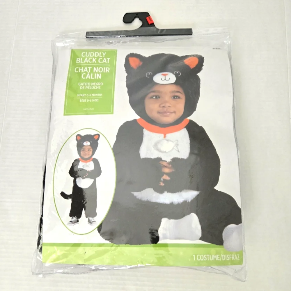 Cuddly Black Cat Costume - Baby Size 0-6 Months