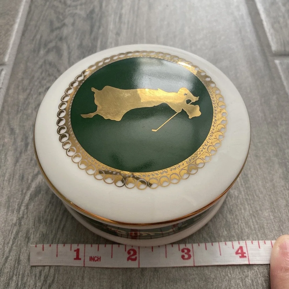 PAPEL Freelance Trinket Box Lady Golfer Fine Bone China 1996 Made In Thailand